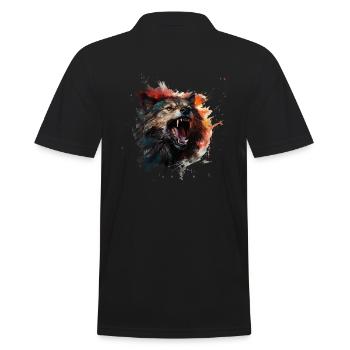 Dog Wolf Werewolf Cerberus Hellhound myth - Men's Polo Shirt - black - Back - Kai (181cm)