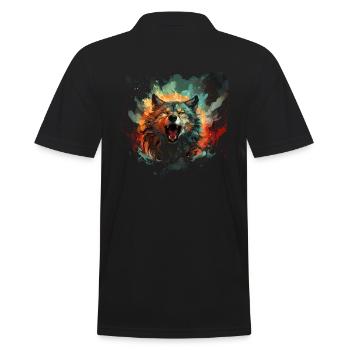 Dog Wolf Werewolf Cerberus Hellhound myth - Men's Polo Shirt - black - Back - Kai (181cm)