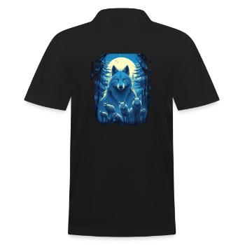 Dog Wolf Werewolf Cerberus Hellhound myth - Men's Polo Shirt - black - Back - Kai (181cm)
