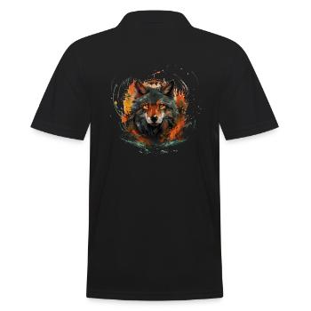 Dog Wolf Werewolf Cerberus Hell Myth Mythical - Men's Polo Shirt - black - Back - Kai (181cm)