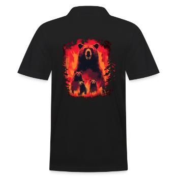 Bär Natur Umwelt Umweltschutz Tier Nacht Klima - Männer Poloshirt - Schwarz - Hinten - Kai (181cm)
