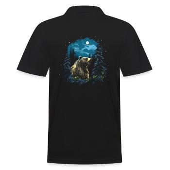 Bear Nature Environment Environmental Protection - Men's Polo Shirt - black - Back - Kai (181cm)