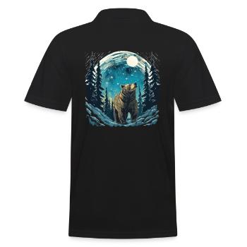 Bear Nature Environment Environmental Protection - Men's Polo Shirt - black - Back - Kai (181cm)