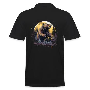 Bär Natur Umwelt Umweltschutz Tier Nacht Klima - Männer Poloshirt - Schwarz - Hinten - Kai (181cm)