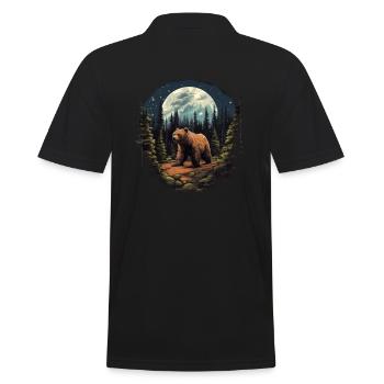 Bear Nature Environment Environmental Protection - Men's Polo Shirt - black - Back - Kai (181cm)