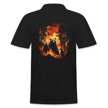Bear Nature Environment Environmental Protection - Men's Polo Shirt - black - Back - Kai (181cm)