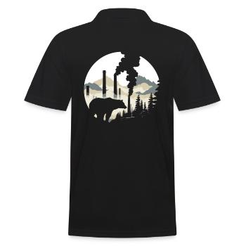 Bär Natur Umwelt Umweltschutz Tier Nacht Klima - Männer Poloshirt - Schwarz - Hinten - Kai (181cm)