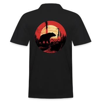 Bär Natur Umwelt Umweltschutz Tiere Nachtklima - Männer Poloshirt - Schwarz - Hinten - Kai (181cm)