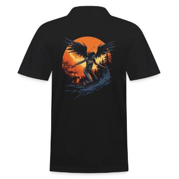 Monster Monster Demon Devil Vampire Guhl Zombie - Men's Polo Shirt - black - Back - Kai (181cm)