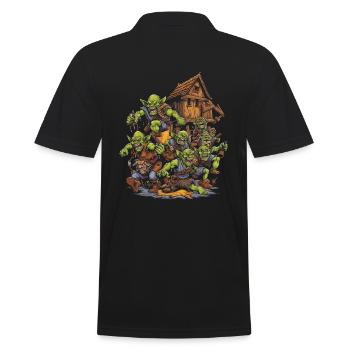 Monster Monster Demon Devil Vampire Guhl Zombie - Men's Polo Shirt - black - Back - Kai (181cm)