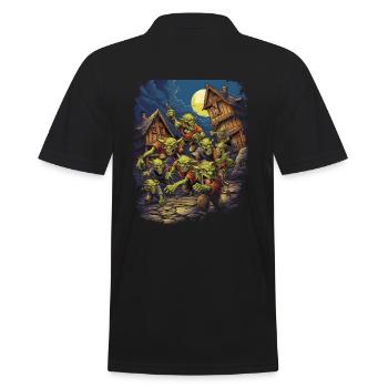 Monster Monster Demon Devil Vampire Guhl Zombie - Men's Polo Shirt - black - Back - Kai (181cm)