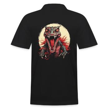 Dinosaurier Dino Fossil Carnivor Herbivor T-Rex - Männer Poloshirt - Schwarz - Hinten - Kai (181cm)