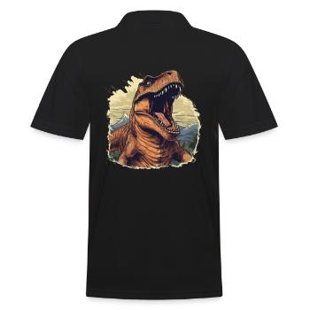 Dinosaurier Dino Fossil Carnivor Herbivor T-Rex - Männer Poloshirt - Schwarz - Hinten - Kai (181cm)