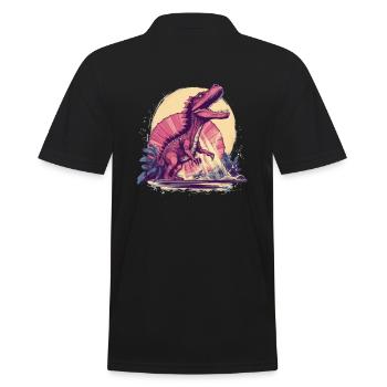 Dinosaurier Dino Fossil Carnivor Herbivor T-Rex - Männer Poloshirt - Schwarz - Hinten - Kai (181cm)
