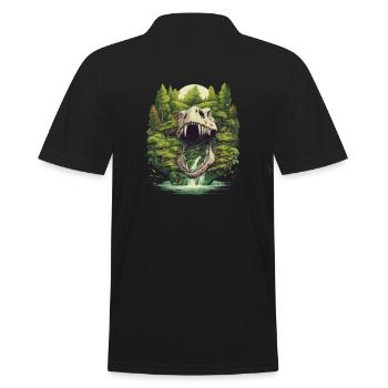 Dinosaurier Dino Fossil Carnivor Herbivor T-Rex - Männer Poloshirt - Schwarz - Hinten - Kai (181cm)