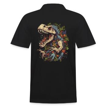 Dinosaurier Dino Fossil Carnivor Herbivor T-Rex - Männer Poloshirt - Schwarz - Hinten - Kai (181cm)