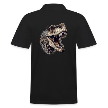 Dinosaurier Dino Fossil Carnivor Herbivor T-Rex - Männer Poloshirt - Schwarz - Hinten - Kai (181cm)