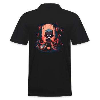 Monster Ungeheuer Dämon Teufel Vampir Guhl Zombie - Männer Poloshirt - Schwarz - Hinten - Kai (181cm)