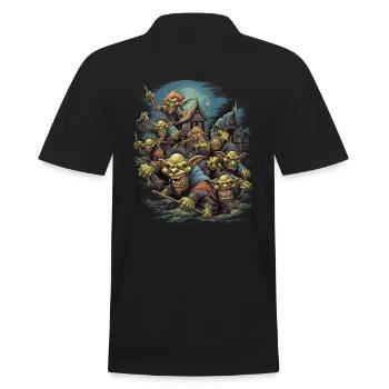 Monster Monster Demon Devil Vampire Guhl Zombie - Men's Polo Shirt - black - Back - Kai (181cm)