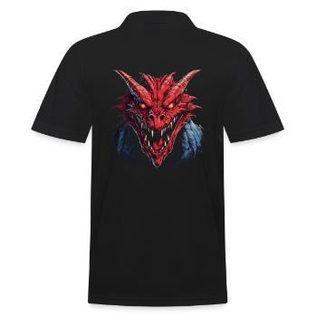 Drache mystisch Lindwurm Monster Ungeheuer Biest - Männer Poloshirt - Schwarz - Hinten - Kai (181cm)