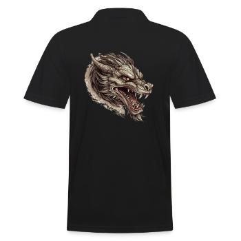 Drache mystisch Lindwurm Monster Ungeheuer Biest - Männer Poloshirt - Schwarz - Hinten - Kai (181cm)