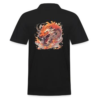 Drache mystisch Lindwurm Monster Ungeheuer Biest - Männer Poloshirt - Schwarz - Hinten - Kai (181cm)