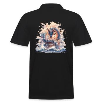 Drache mystisch Lindwurm Monster Ungeheuer Biest - Männer Poloshirt - Schwarz - Hinten - Kai (181cm)