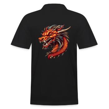 Dragon mystical Lindwurm Monster Monster Monster - Men's Polo Shirt - black - Back - Kai (181cm)