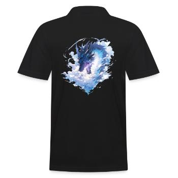 Drache mystisch Lindwurm Monster Ungeheuer Biest - Männer Poloshirt - Schwarz - Hinten - Kai (181cm)
