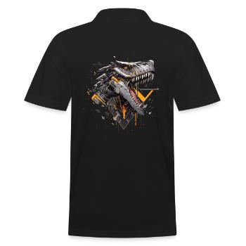 Mecha Tier Tiger Wolf Fuchs Dino Bär Cyborg - Männer Poloshirt - Schwarz - Hinten - Kai (181cm)