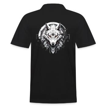 Mecha Tier Tiger Wolf Fuchs Dino Bär Cyborg - Männer Poloshirt - Schwarz - Hinten - Kai (181cm)