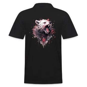 Mecha Tier Tiger Wolf Fuchs Dino Bär Cyborg - Männer Poloshirt - Schwarz - Hinten - Kai (181cm)