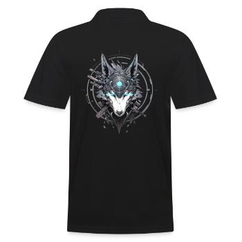 Mecha Tier Tiger Wolf Fuchs Dino Bär Cyborg - Männer Poloshirt - Schwarz - Hinten - Kai (181cm)
