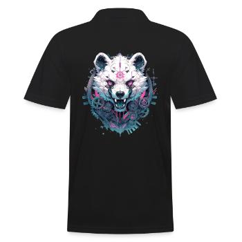 Mecha Tier Tiger Wolf Fuchs Dino Bär Cyborg - Männer Poloshirt - Schwarz - Hinten - Kai (181cm)