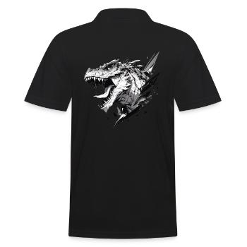 Mecha Tier Tiger Wolf Fuchs Dino Bär Cyborg - Männer Poloshirt - Schwarz - Hinten - Kai (181cm)