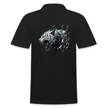 Mecha Tier Tiger Wolf Fuchs Dino Bär Cyborg - Männer Poloshirt - Schwarz - Hinten - Kai (181cm)