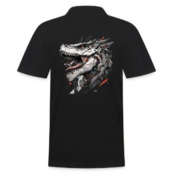Mecha Tier Tiger Wolf Fuchs Dino Bär Cyborg - Männer Poloshirt - Schwarz - Hinten - Kai (181cm)