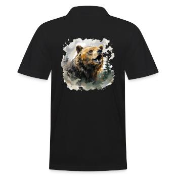 Bär Natur Umwelt Umweltschutz Tier Nacht Klima - Männer Poloshirt - Schwarz - Hinten - Kai (181cm)