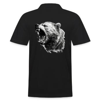 Bear Nature Environment Environmental Protection - Men's Polo Shirt - black - Back - Kai (181cm)