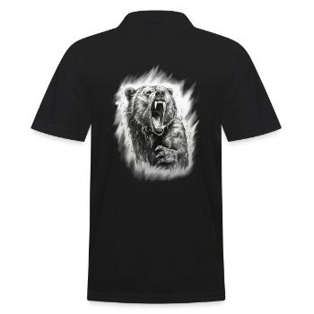 Fox Forest Moon Fable Mythical Fairy Tale - Men's Polo Shirt - black - Back - Kai (181cm)