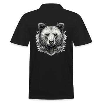 Bear Nature Environment Environmental Protection - Men's Polo Shirt - black - Back - Kai (181cm)