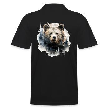 Bär Natur Umwelt Umweltschutz Tier Nacht Klima - Männer Poloshirt - Schwarz - Hinten - Kai (181cm)