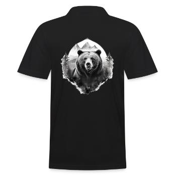 Bear Nature Environment Environmental Protection - Men's Polo Shirt - black - Back - Kai (181cm)