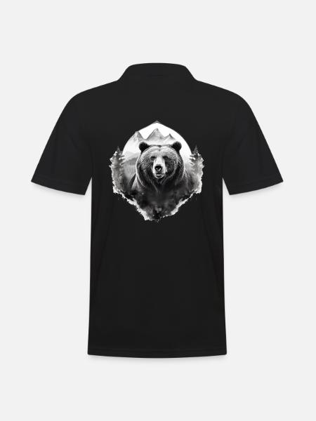 Bear Nature Environment Environmental Protection - Men's Polo Shirt - black