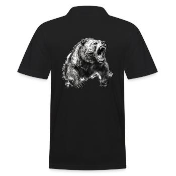 Bear Nature Environment Environmental Protection - Men's Polo Shirt - black - Back - Kai (181cm)