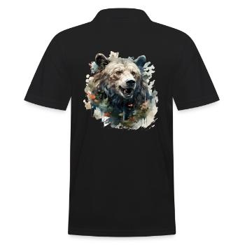 Bär Natur Umwelt Umweltschutz Tier Nacht Klima - Männer Poloshirt - Schwarz - Hinten - Kai (181cm)