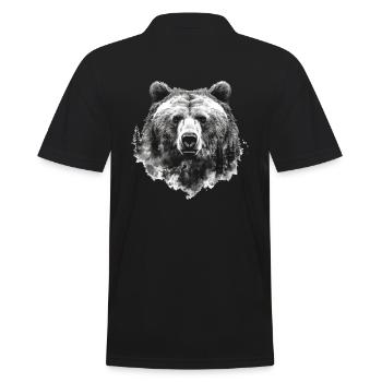 Bear Nature Environment Environmental Protection - Men's Polo Shirt - black - Back - Kai (181cm)