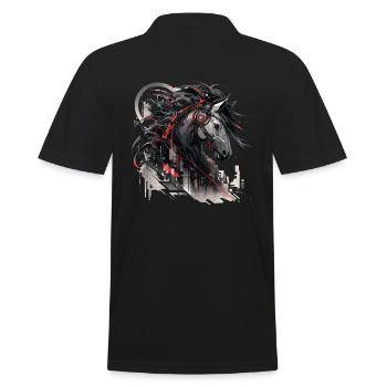 Mecha Tier Tiger Wolf Fuchs Pferd Cyborg - Männer Poloshirt - Schwarz - Hinten - Kai (181cm)
