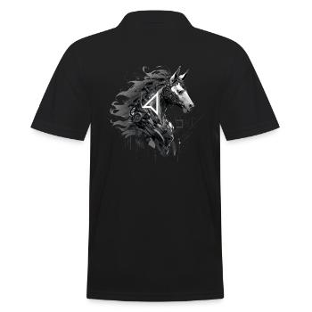Mecha Tier Tiger Wolf Fuchs Pferd Cyborg - Männer Poloshirt - Schwarz - Hinten - Kai (181cm)