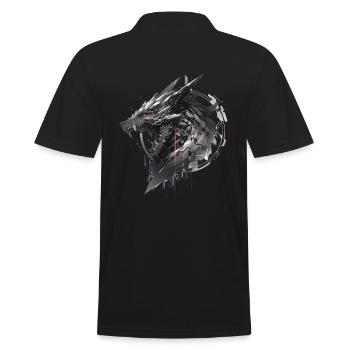 Mecha Tier Tiger Wolf Fuchs Cyborg Wildschwein - Männer Poloshirt - Schwarz - Hinten - Kai (181cm)
